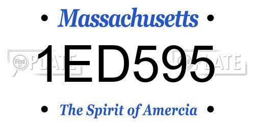 1ED595 Massachusetts License Plate