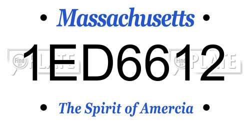 1ED6612 Massachusetts License Plate