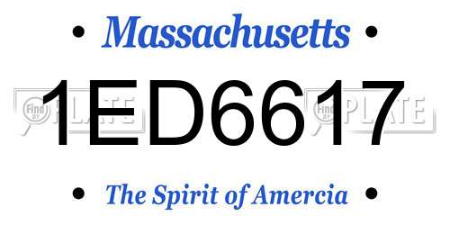1ED6617 Massachusetts License Plate