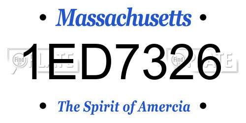 1ED7326 Massachusetts License Plate