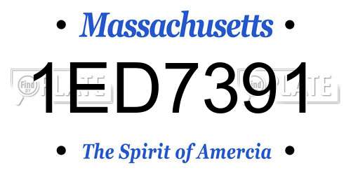 1ED7391 Massachusetts License Plate