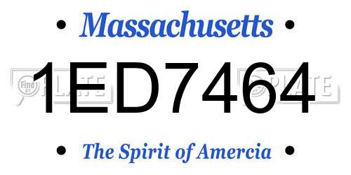 1ED7464 Massachusetts License Plate