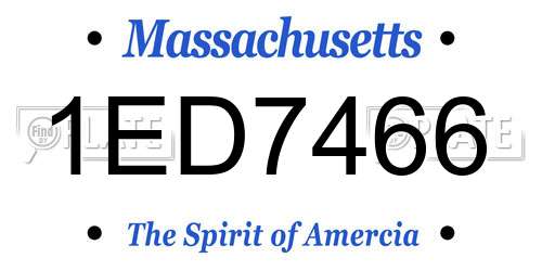 1ED7466 Massachusetts License Plate
