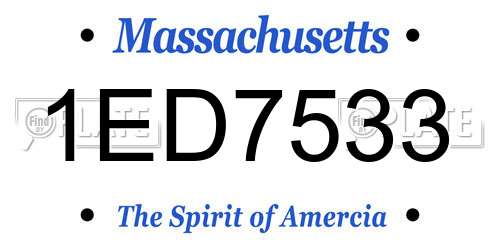 1ED7533 Massachusetts License Plate
