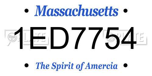 1ED7754 Massachusetts License Plate