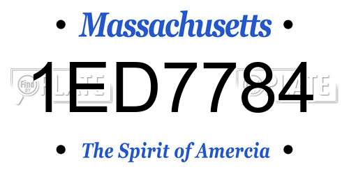 1ED7784 Massachusetts License Plate