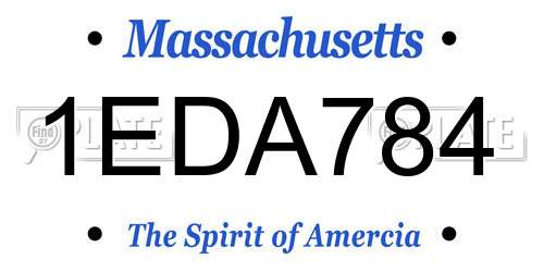 1EDA784 Massachusetts License Plate