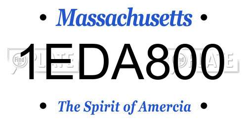 1EDA800 Massachusetts License Plate