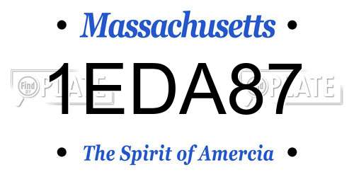 1EDA87 Massachusetts License Plate