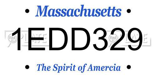 1EDD329 Massachusetts License Plate