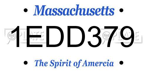 1EDD379 Massachusetts License Plate