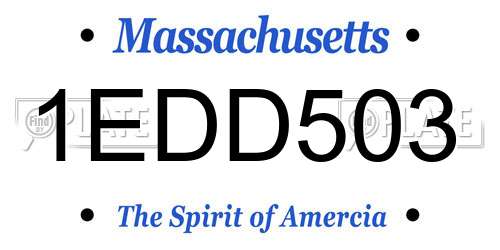 1EDD503 Massachusetts License Plate
