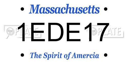 1EDE17 Massachusetts License Plate