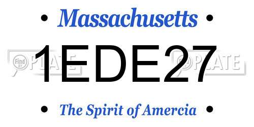 1EDE27 Massachusetts License Plate