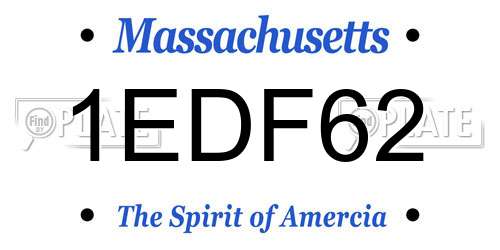 1EDF62 Massachusetts License Plate