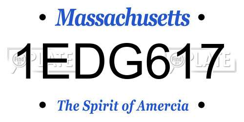 1EDG617 Massachusetts License Plate