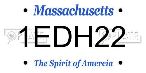 1EDH22 Massachusetts License Plate