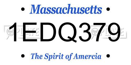1EDQ379 Massachusetts License Plate