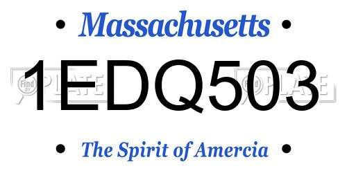 1EDQ503 Massachusetts License Plate