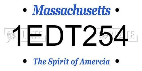 1EDT254 Massachusetts License Plate