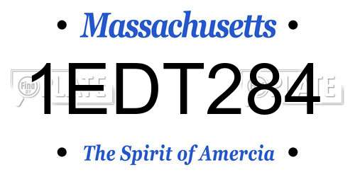 1EDT284 Massachusetts License Plate