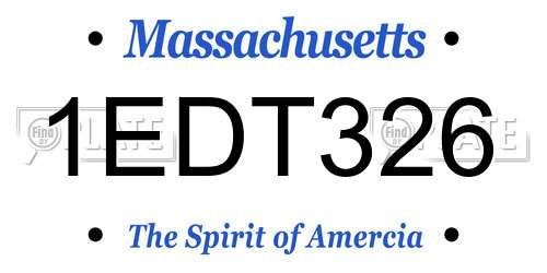 1EDT326 Massachusetts License Plate