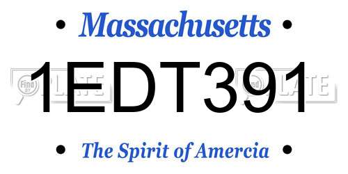 1EDT391 Massachusetts License Plate