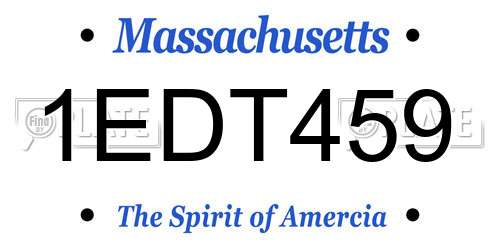 1EDT459 Massachusetts License Plate
