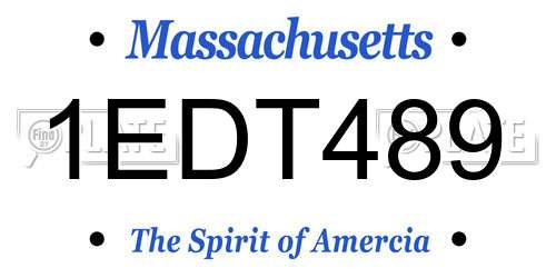 1EDT489 Massachusetts License Plate