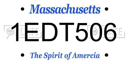 1EDT506 Massachusetts License Plate