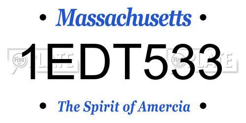 1EDT533 Massachusetts License Plate