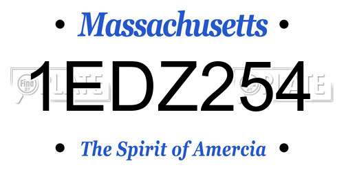 1EDZ254 Massachusetts License Plate