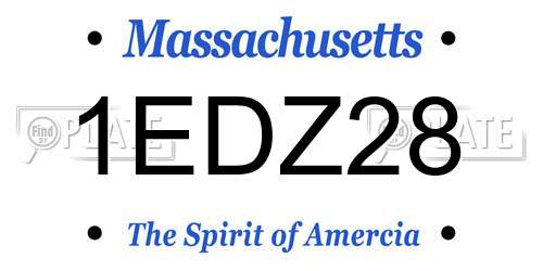 1EDZ28 Massachusetts License Plate