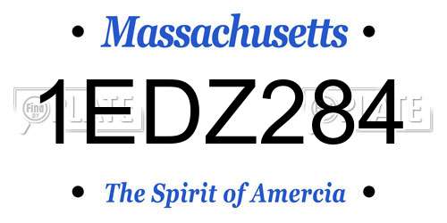 1EDZ284 Massachusetts License Plate