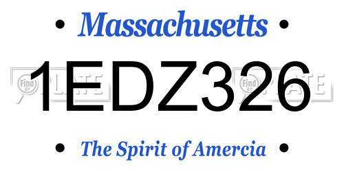 1EDZ326 Massachusetts License Plate