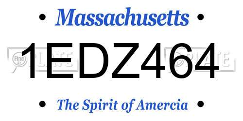 1EDZ464 Massachusetts License Plate