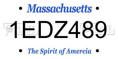 1EDZ489 Massachusetts License Plate