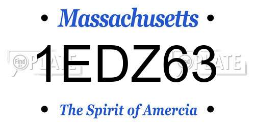 1EDZ63 Massachusetts License Plate