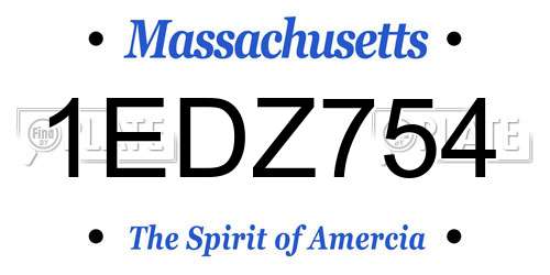 1EDZ754 Massachusetts License Plate