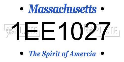 1EE1027 Massachusetts License Plate