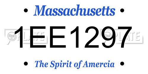 1EE1297 Massachusetts License Plate