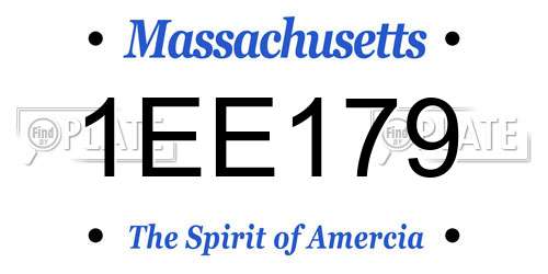 1EE179 Massachusetts License Plate