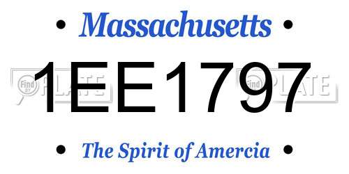 1EE1797 Massachusetts License Plate