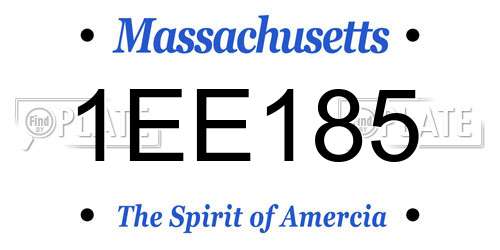 1EE185 Massachusetts License Plate
