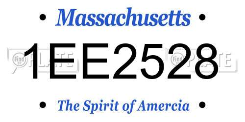 1EE2528 Massachusetts License Plate