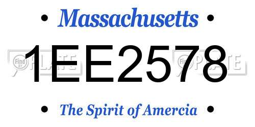 1EE2578 Massachusetts License Plate