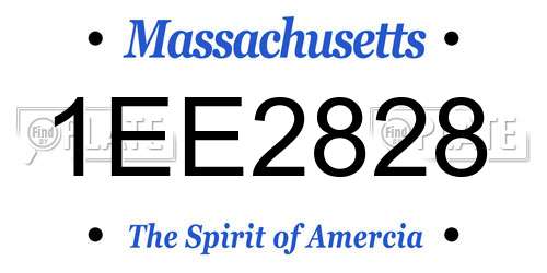 1EE2828 Massachusetts License Plate