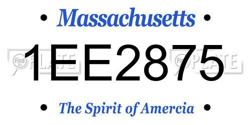 1EE2875 Massachusetts License Plate