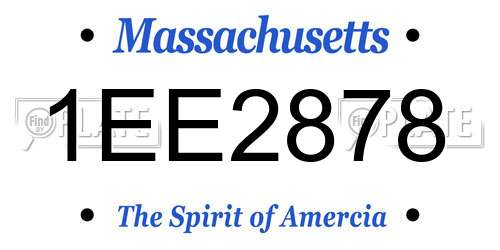 1EE2878 Massachusetts License Plate