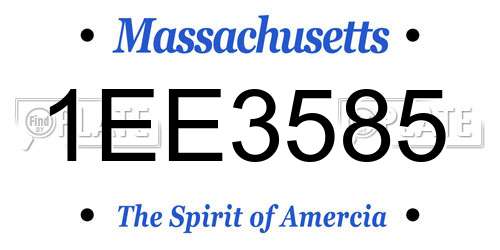 1EE3585 Massachusetts License Plate